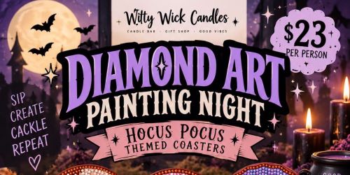 \ud83e\uddd9\u200d\u2640\ufe0f Diamond Art Painting Night: Hocus Pocus Coasters \u2728