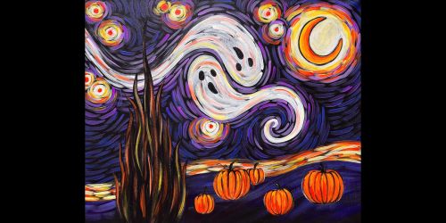 Van Gogh\u2019s Starry Night - Halloween II - Paint and Sip in Norfolk | Classpop!\u2122