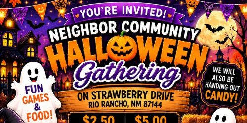 STRAWBERRY DRIVE NEIGHBOR COMMUNITY HALLOWEEN GATHERING!  