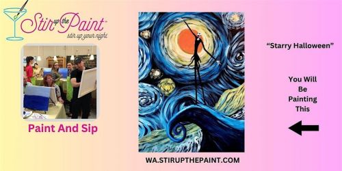 Seattle Halloween Day Paint and Sip,  Paint Night  With Stir Up The Paint