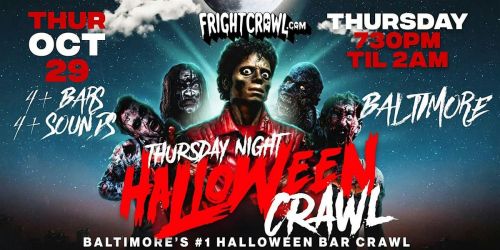 The Fright Crawl | Baltimore Halloween Bar Crawl 2026 | Thurs, Oct. 29