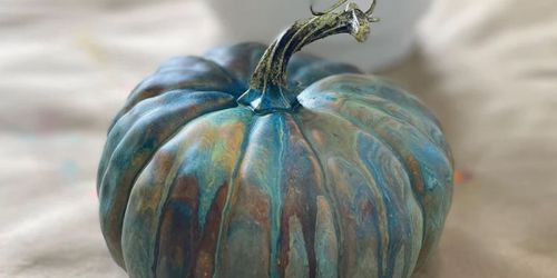 Pumpkin Paint Pouring