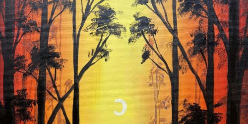 Spooky Forest Paint and Sip in Orange! Halloween fun!