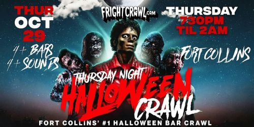 The Fright Crawl | Fort Collins Halloween Bar Crawl 2026 | Thurs, Oct. 29