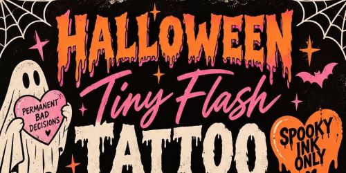 \ud83c\udf83 Halloween Tiny Flash Tattoo Pop-Up \ud83d\udc7b\ud83d\udda4