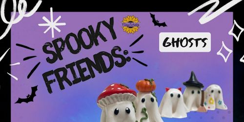 Spooky friends ghost polymer clay workshop all ages arts and crafts