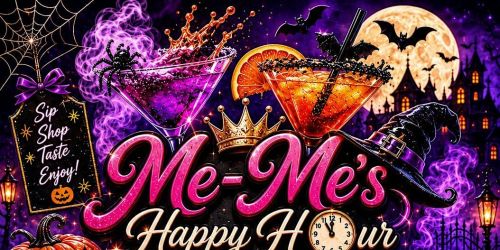 Me-Me\u2019s Happy Hour Halloween Tasting and Pop Up Shop