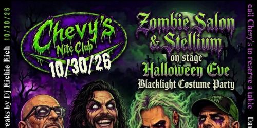 Zombie Salon & Stellium @ Chevys! Halloween EVE Blacklight Costume party! 
