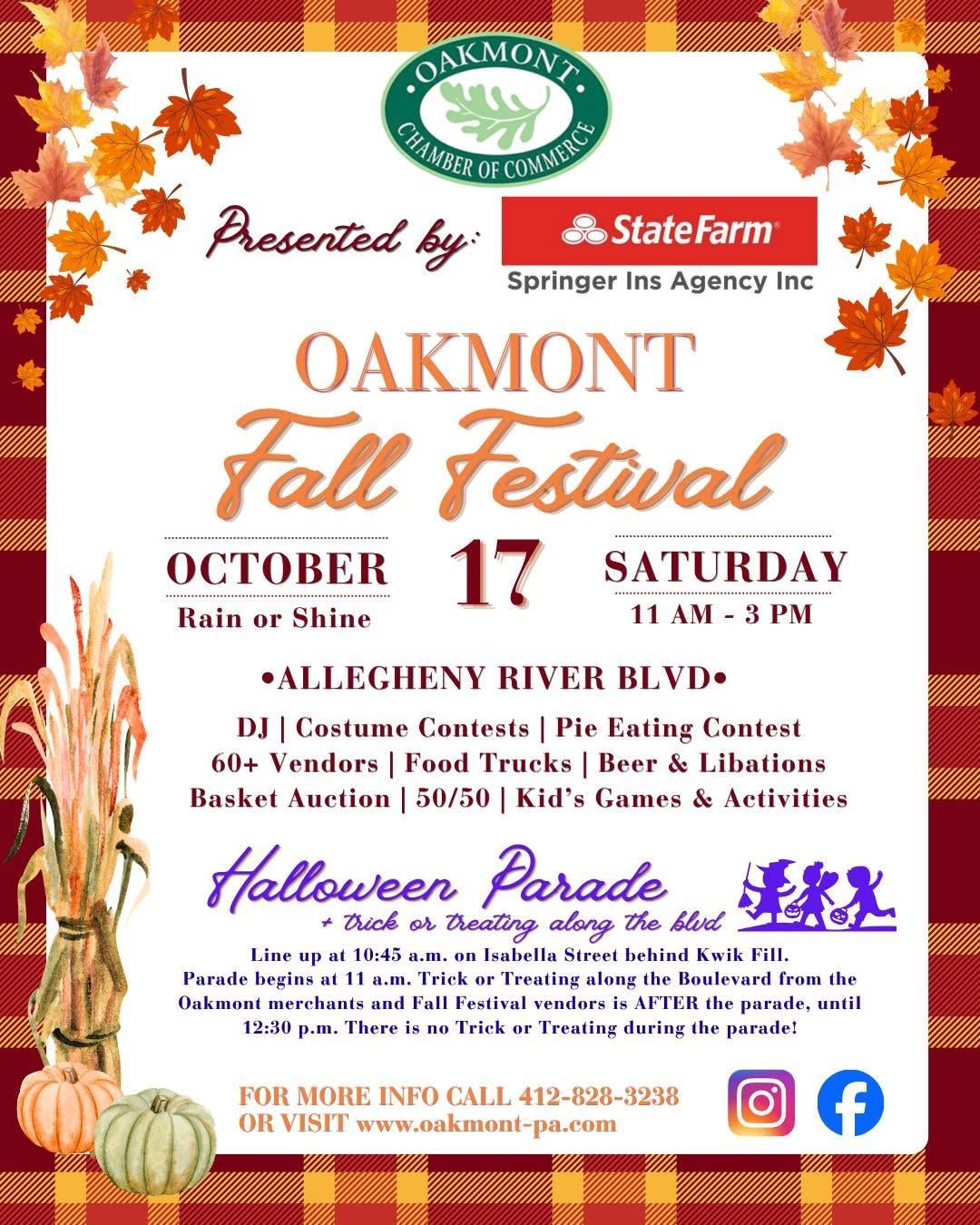 Oakont Fall Festival in Oakmont, Sat Oct 17 | Hunt Halloween